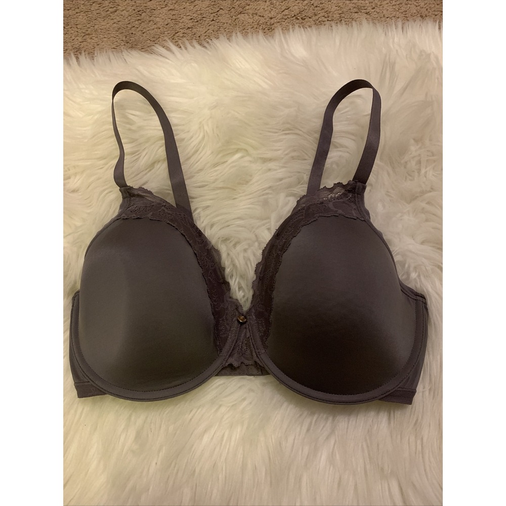Natori Lightly Lined Demi Bra 36DD Sexy Dark Nude Lace Trim Cups